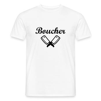 Boucher - T-shirt homme - blanc - Devant - AI Model Male 178 dark (178cm)