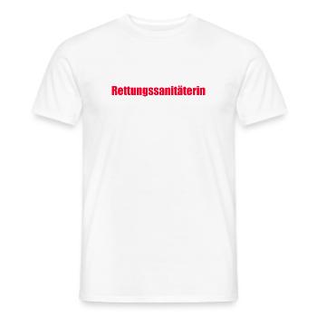 Rettungssanitäterin Schriftzug - Männer T-Shirt - Weiß - Vorne - AI Model Male 178 dark (178cm)