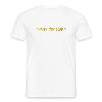 BONNE ANNEE. SAINT SYLVESTRE. NOUVELLE ANNÉE - T-shirt homme - blanc - Devant - AI Model Male 178 dark (178cm)