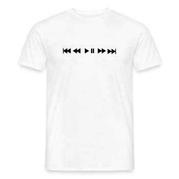 Music Play Stop skip - Men's T-Shirt - white - Front - AI Model Male 178 dark (178cm)