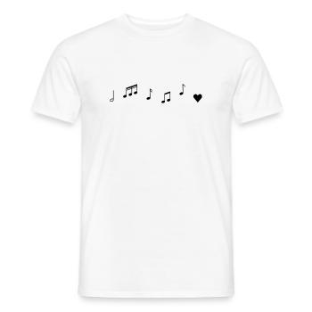 Notes de musique coeur - T-shirt homme - blanc - Devant - AI Model Male 178 dark (178cm)