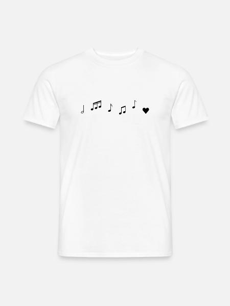 Heart music notes - Men's T-Shirt - white