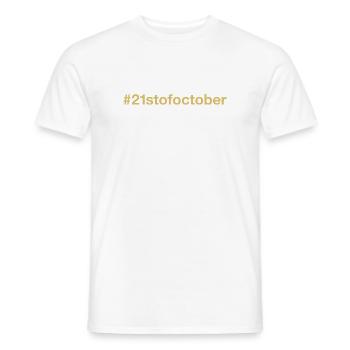 born on October 21 Birthday birthday - Men's T-Shirt - white - Front - AI Model Male 178 dark (178cm)