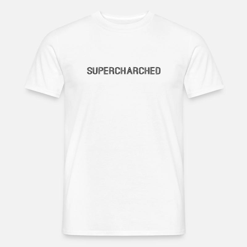 SUPERCHARCHED Schriftzug - Männer T-Shirt - Weiß