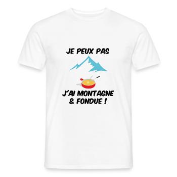 Fondue et Montagne - T-shirt homme - blanc - Devant - AI Model Male 178 dark (178cm)