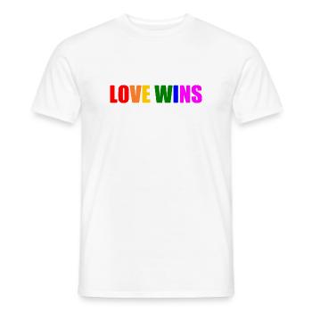 Love wins - Men's T-Shirt - white - Front - AI Model Male 178 dark (178cm)