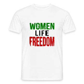 Women life freedom iran - Männer T-Shirt - Weiß - Vorne - AI Model Male 178 dark (178cm)