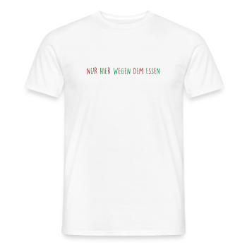 SEULEMENT ICI POUR LA NOURRITURE Noël - T-shirt homme - blanc - Devant - AI Model Male 178 dark (178cm)