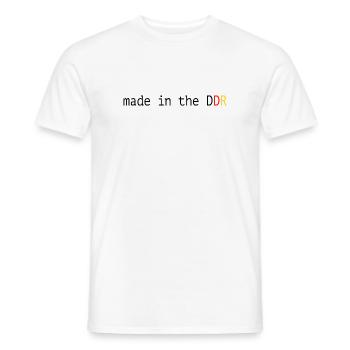 Drôle de dicton, la RDA fabriquée en RDA - T-shirt homme - blanc - Devant - AI Model Male 178 dark (178cm)