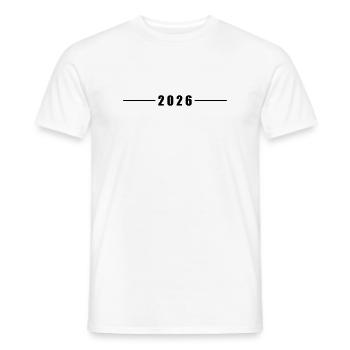 Année 2026 - T-shirt homme - blanc - Devant - AI Model Male 178 dark (178cm)