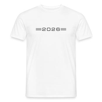 2026 year line - Men's T-Shirt - white - Front - AI Model Male 178 dark (178cm)