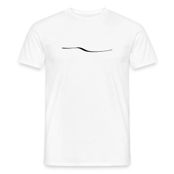 thin stroke swing curve underline line - Men's T-Shirt - white - Front - AI Model Male 178 dark (178cm)