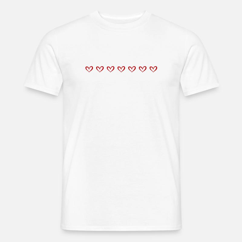 Herzen Linie Elemente - Männer T-Shirt - Weiß