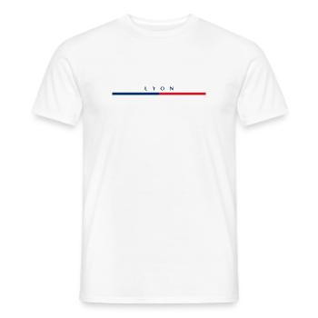 Lyon - Frankreich - France - Balken - Tricolore - Männer T-Shirt - Weiß - Vorne - AI Model Male 178 dark (178cm)