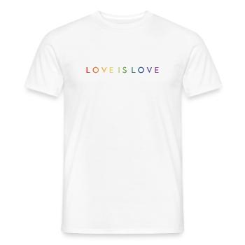 LOVE IS LOVE - T-shirt homme - blanc - Devant - AI Model Male 178 dark (178cm)