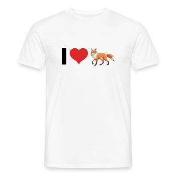 J’aime les renards - Cute Pet Design - T-shirt homme - blanc - Devant - AI Model Male 178 dark (178cm)