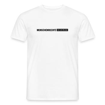 Menschenrechte Spruch Zeile - Männer T-Shirt - Weiß - Vorne - AI Model Male 178 dark (178cm)