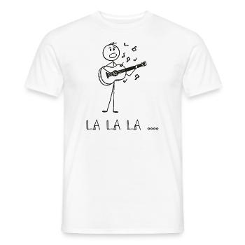 stickman musician 02 - Men's T-Shirt - white - Front - AI Model Male 178 dark (178cm)
