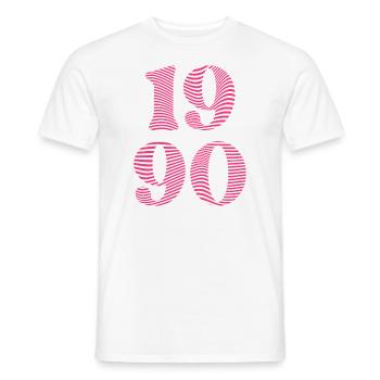 1990 - Minimalist design for the birthday - Men's T-Shirt - white - Front - AI Model Male 178 dark (178cm)