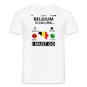 Belgium Flag Vintage Belgian Flag Used Look - Men's T-Shirt - white - Front - AI Model Male 178 dark (178cm)