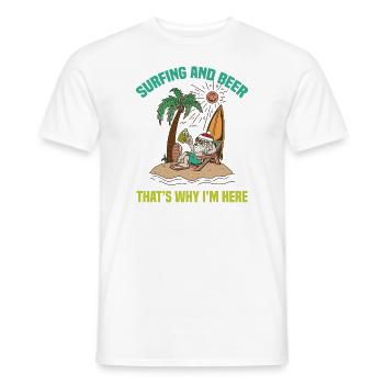Surf et bière Noël Surfeurs - T-shirt homme - blanc - Devant - AI Model Male 178 dark (178cm)