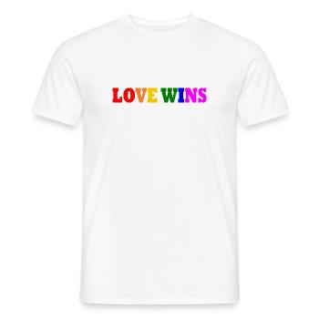 Love wins - Men's T-Shirt - white - Front - AI Model Male 178 dark (178cm)