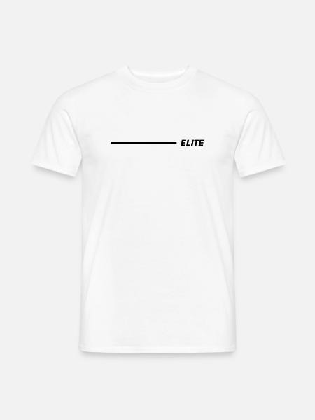 Elite Schriftzug Linie Schwarz - Männer T-Shirt - Weiß