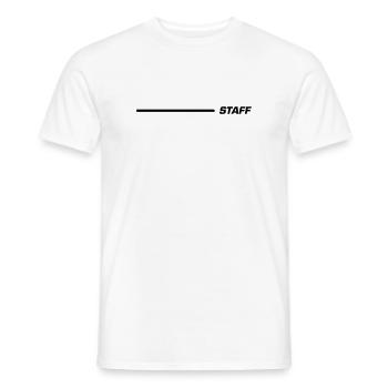 Staff Schriftzug Linie Schwarz - Männer T-Shirt - Weiß - Vorne - AI Model Male 178 dark (178cm)