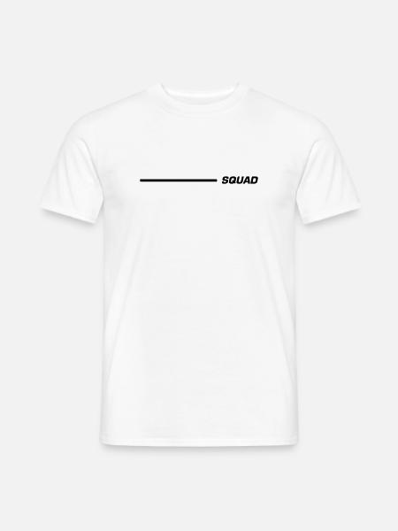 Squad Schriftzug Linie Schwarz - Männer T-Shirt - Weiß