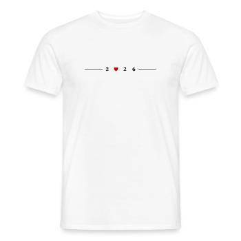 2026 Heart - Men's T-Shirt - white - Front - AI Model Male 178 dark (178cm)