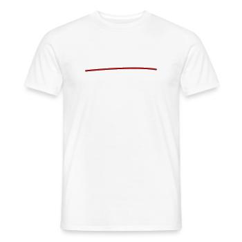 Ligne rouge minimaliste – Déclaration moderne de - T-shirt homme - blanc - Devant - AI Model Male 178 dark (178cm)
