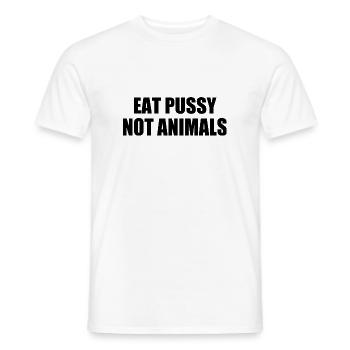Eat pussy not animals - T-shirt homme - blanc - Devant - AI Model Male 178 dark (178cm)