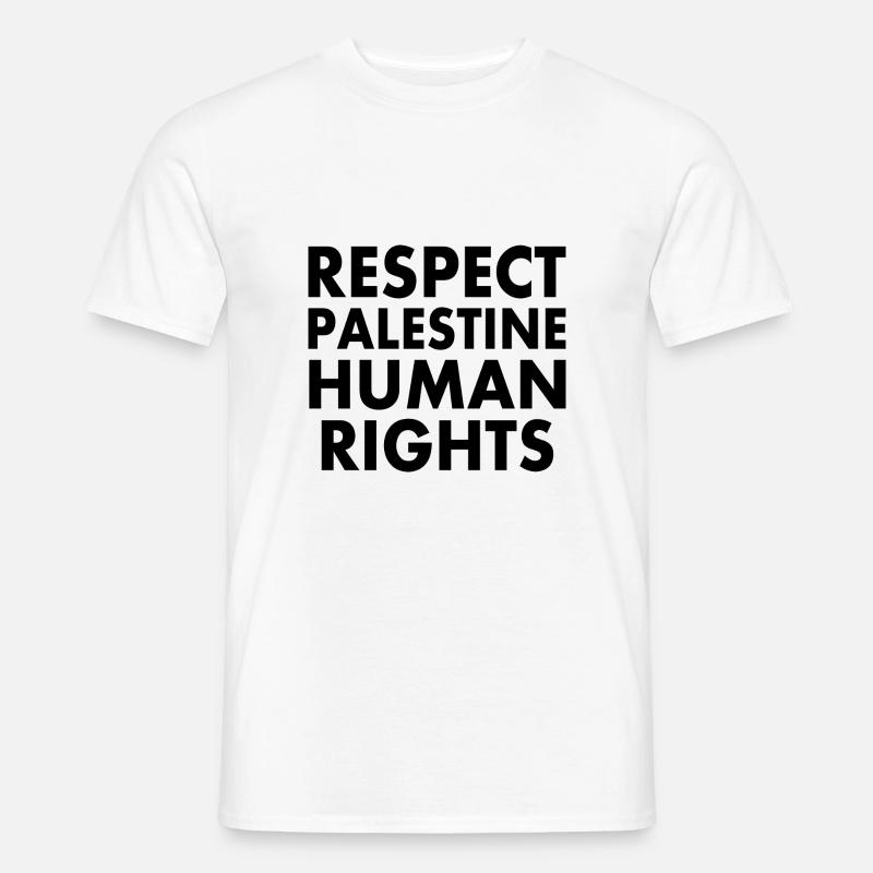 Respect palestine human rights - Männer T-Shirt - Weiß