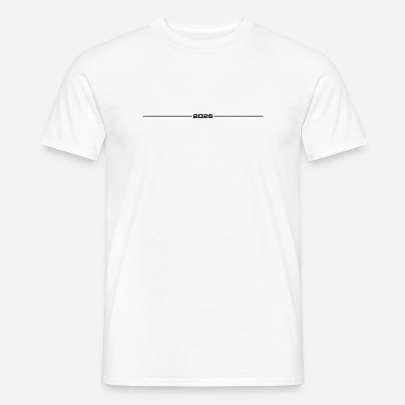 2026 Strich Element - Männer T-Shirt - Weiß