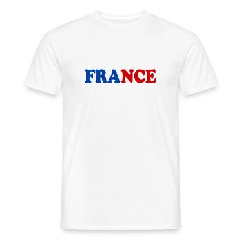 France - Men's T-Shirt - white - Front - AI Model Male 178 dark (178cm)