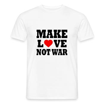Make love not war - Men's T-Shirt - white - Front - AI Model Male 178 dark (178cm)