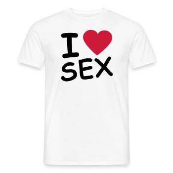 i_love_sex_2c - T-shirt homme - blanc - Devant - AI Model Male 178 dark (178cm)