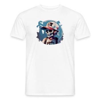 Crâne de graffiti avec écouteurs - T-shirt homme - blanc - Devant - AI Model Male 178 dark (178cm)