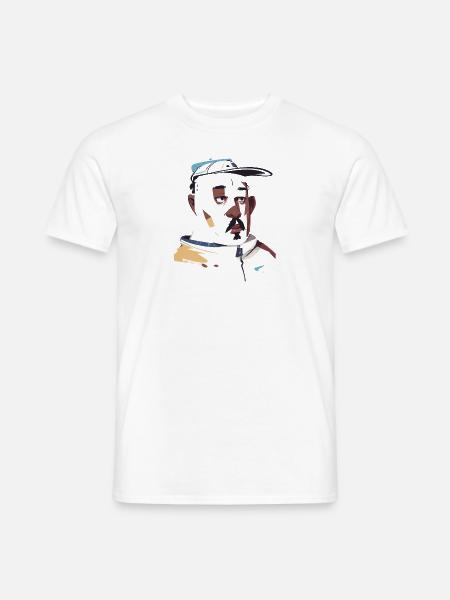 Künstlerischer schwarzer Mann mit Snapback - Männer T-Shirt - Weiß