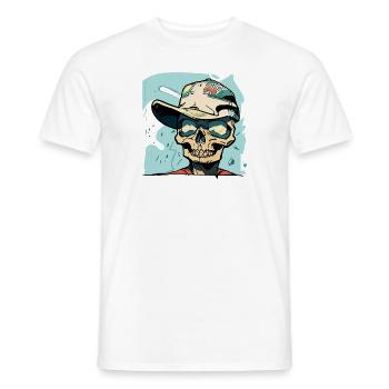 Totenkopf im Graffiti-Stil - Männer T-Shirt - Weiß - Vorne - AI Model Male 178 dark (178cm)