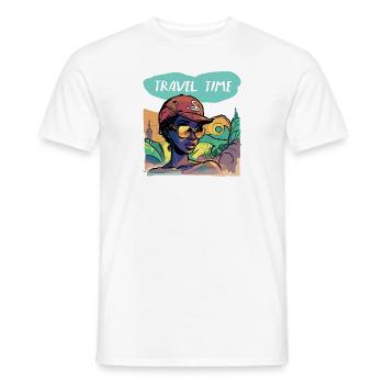 Temps de trajet - T-shirt homme - blanc - Devant - AI Model Male 178 dark (178cm)