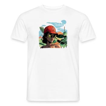 Femme asiatique en Thaïlande - T-shirt homme - blanc - Devant - AI Model Male 178 dark (178cm)