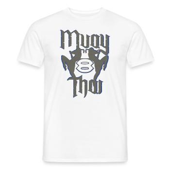 Muay Thai Kickboxing - Men's T-Shirt - white - Front - AI Model Male 178 dark (178cm)