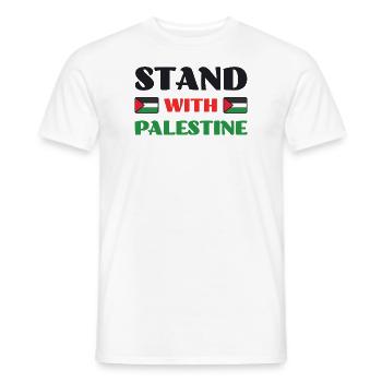 Stand with Palestine: Support Palestinian Rights - Men's T-Shirt - white - Front - AI Model Male 178 dark (178cm)