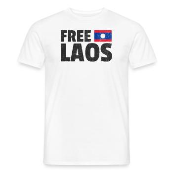 Free Laos: Support Lao Freedom - Men's T-Shirt - white - Front - AI Model Male 178 dark (178cm)
