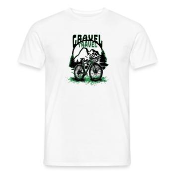 Gravel Bike Bike Packing Gravel Travel - Männer T-Shirt - Weiß - Vorne - AI Model Male 178 dark (178cm)