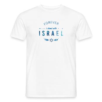 Forever I stand with Israel - Aquarell Blau - Männer T-Shirt - Weiß - Vorne - AI Model Male 178 dark (178cm)