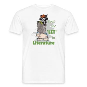 Funny Dictons Littérature Livre Écriture Raton Laveur - T-shirt homme - blanc - Devant - AI Model Male 178 dark (178cm)