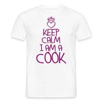 Keep Calm Koch cool Koch Geschenk - Männer T-Shirt - Weiß - Vorne - AI Model Male 178 dark (178cm)