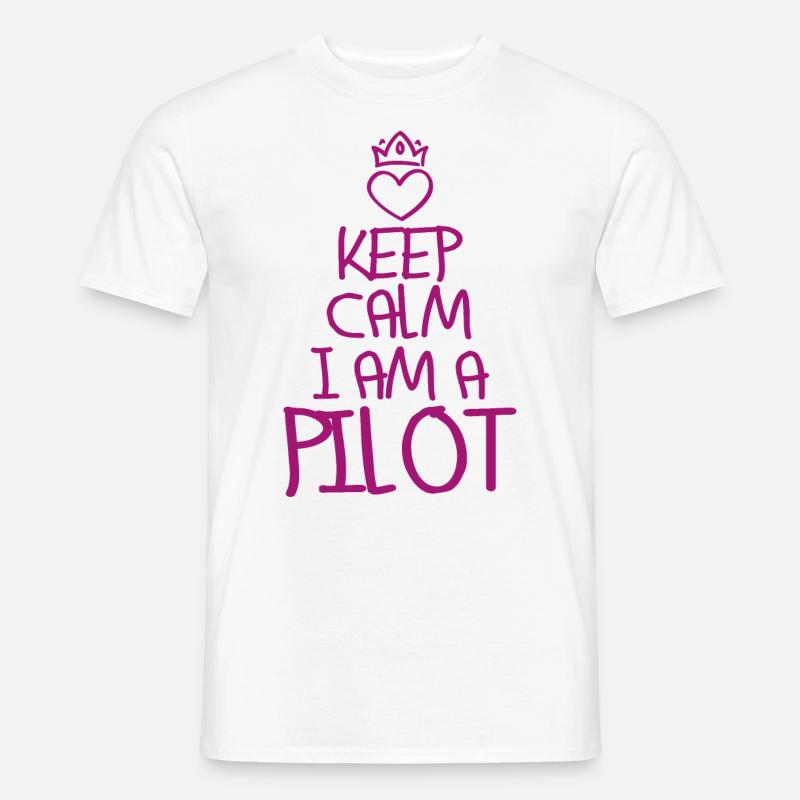 Keep Calm Pilot cool Pilot Geschenk - Männer T-Shirt - Weiß